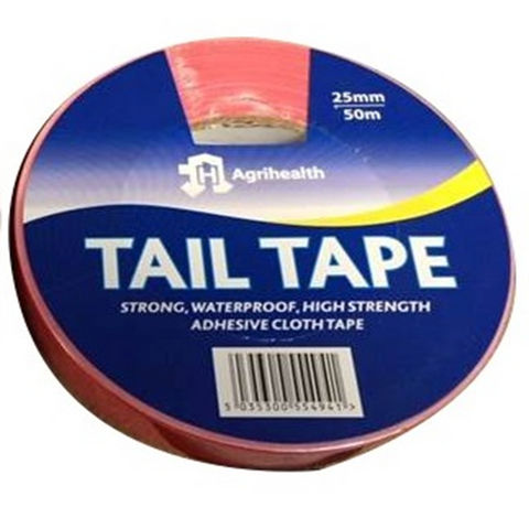 TAIL TAPE AGRIHEALTH RED 25MM X 50M